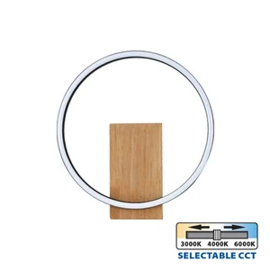 LED аплик MATTEO LED ∙ 12W ∙ черно+дърво ∙ CCT ∙ 3000-4000-6400K - image