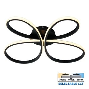 LED ceiling light BUTTERFLY-C LED ∙ 37W ∙ black ∙ CCT-switch ∙ 3000-4000-6000K - image